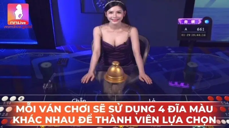Mỗi ván chơi sẽ sử dụng 4 đĩa màu khác nhau để thành viên lựa chọn